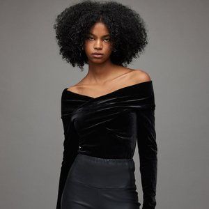 AllSaints Delta Velvet top, size 6